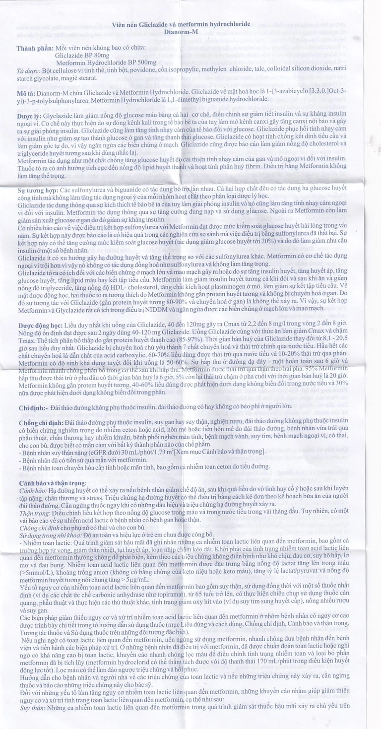 Thuốc Dianorm-M Micro điều trị đái tháo đường (10 vỉ x 10 viên)