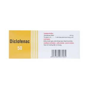 Thuốc Diclofenac 50 Uphace điều trị dài ngày viêm khớp mạn, thoái hóa khớp (100 viên)