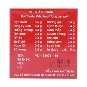 Thuốc Didicera trừ phong thấp, bổ khí huyết, bổ can thận (10 gói x 5g)
