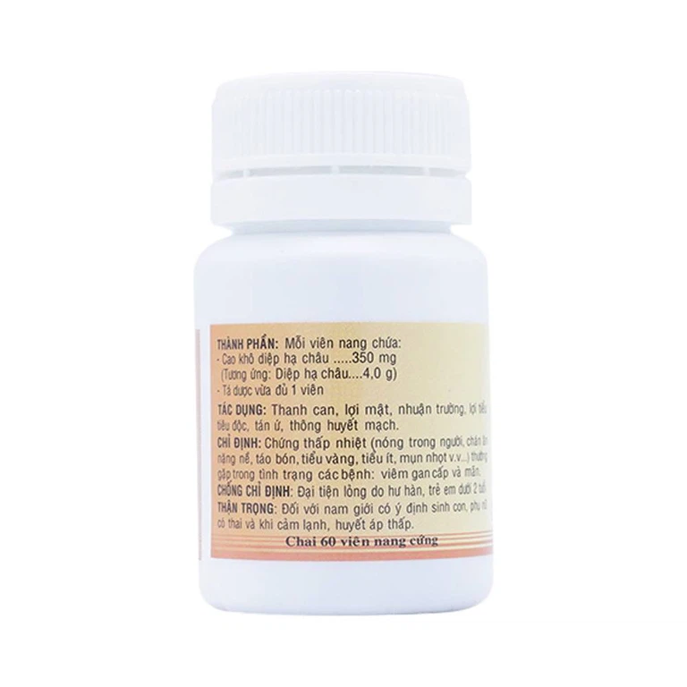 Thuốc Diệp Hạ Châu V Vạn Xuân điều trị chứng thấp nhiệt trong viêm gan cấp và mãn (60 viên)