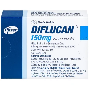 Thuốc Diflucan 150mg Pfizer điều trị tình trạng nhiễm nấm (1 vỉ x 1 viên)
