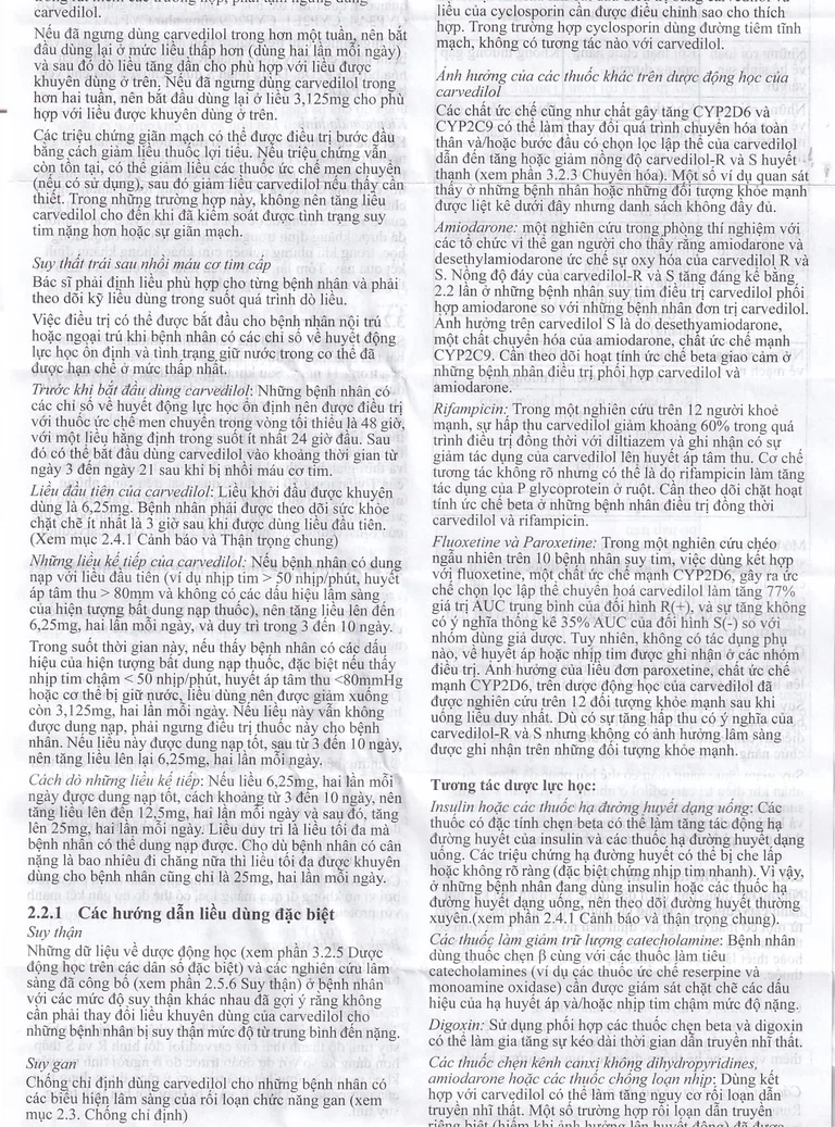 Thuốc Dilatrend Roche điều trị tăng huyết áp, bệnh mạch vành, suy tim mạn, suy thất trái (3 vỉ x 10 viên)