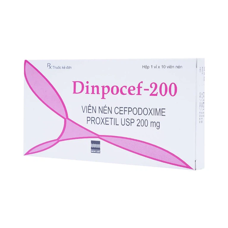 Thuốc Dinpocef-200 Micro điều trị nhiễm trùng (10 viên)