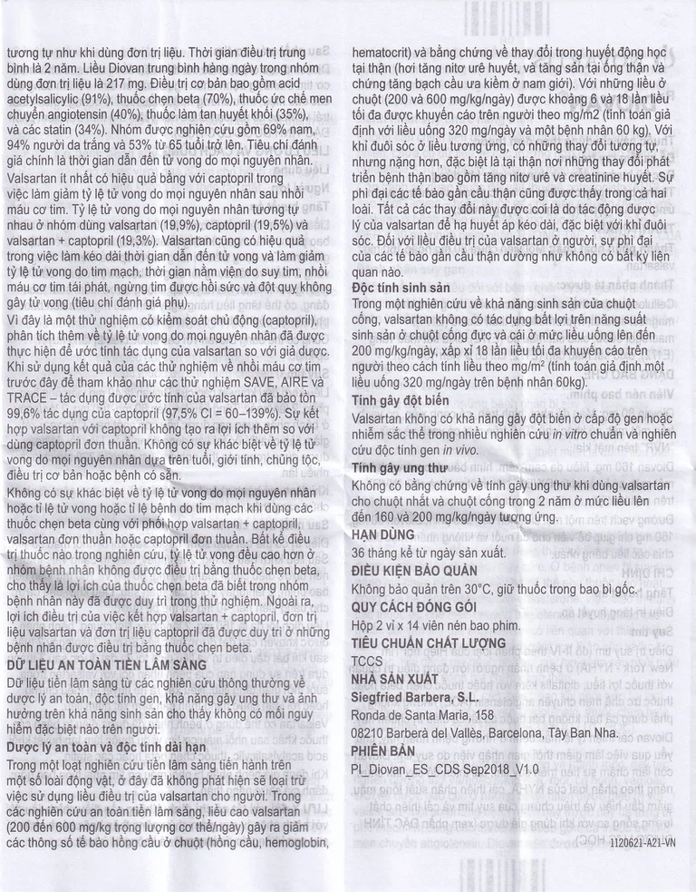 Thuốc Diovan 80 Novartis điều trị bệnh tăng huyết áp, suy tim (2 vỉ x 14 viên)