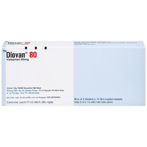 Thuốc Diovan 80 Novartis điều trị bệnh tăng huyết áp, suy tim (2 vỉ x 14 viên)