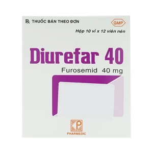 Thuốc Diurefar 40 Pharmedic điều trị tăng huyết áp, phù do suy tim, xơ gan, bệnh thận (10 vỉ x 12 viên)