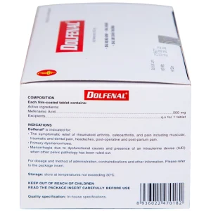 Thuốc Dolfenal United giảm đau bụng kinh, đau răng, đau do chấn thương (25 vỉ x 4 viên)