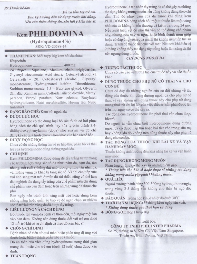 Kem bôi da PhilDomina Phil điều trị nám da, sạm da, tàn nhang, nốt ruồi (10g)
