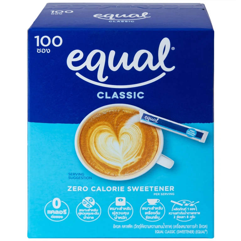 Đường ăn kiêng Equal Classic Zero Calorie Sweetener (100 gói x 1g)