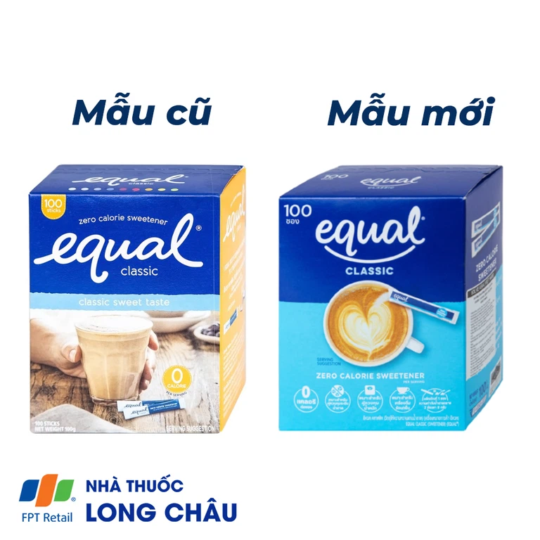 Đường ăn kiêng Equal Classic Zero Calorie Sweetener (100 gói x 1g)