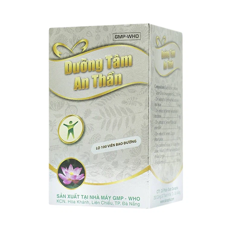 Thuốc Dưỡng Tâm An Thần Danapha điều trị mất ngủ do lo âu, làm việc quá sức (100 viên)