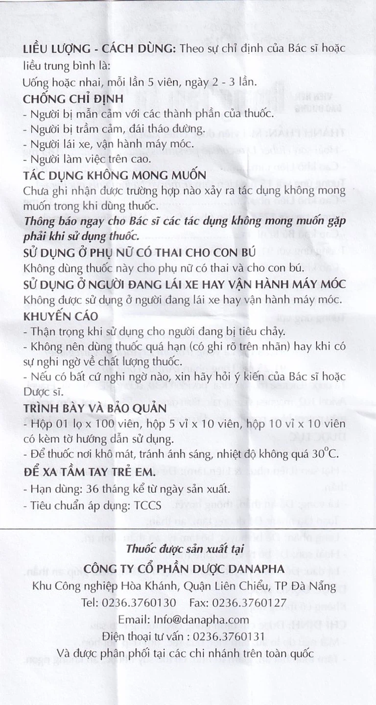 Thuốc Dưỡng Tâm An Thần Danapha điều trị mất ngủ do lo âu, làm việc quá sức (100 viên)