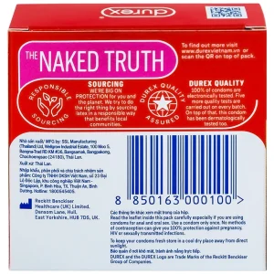 Bao cao su Durex Fetherlite vừa vặn, độ bảo vệ cao (3 cái)