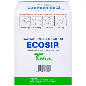 Cao dán thảo dược Ecosip Tatra giảm đau vai, đau lưng (20 gói x 5 miếng)