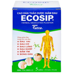 Cao dán thảo dược Ecosip Tatra giảm đau vai, đau lưng (20 gói x 5 miếng)