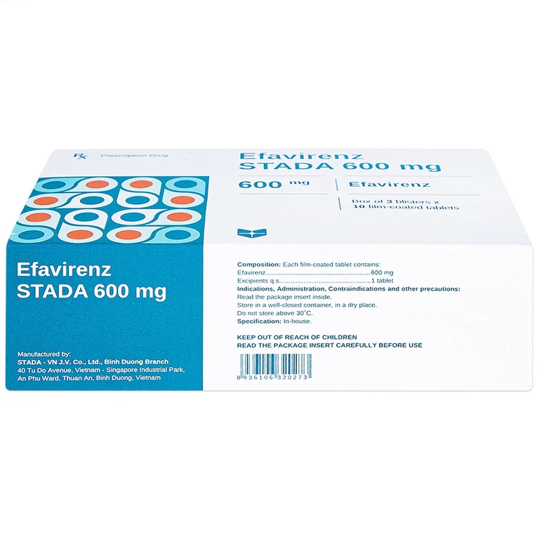 Thuốc Efavirenz Stella 600mg phòng ngừa sau phơi nhiễm HIV (3 vỉ x 10 viên)
