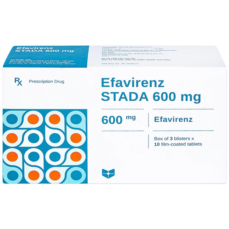 Thuốc Efavirenz Stella 600mg phòng ngừa sau phơi nhiễm HIV (3 vỉ x 10 viên)
