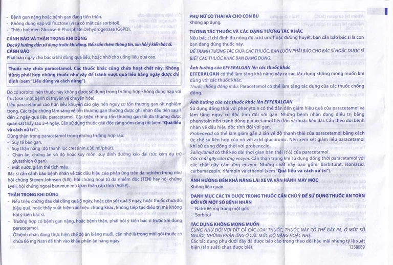 Bột sủi Efferalgan 80mg UPSA SAS giảm đau, hạ sốt (12 gói)