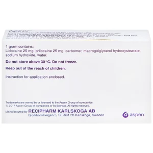 Thuốc Emla 5% Aspen gây tê bề mặt da (5 tuýp x 5g)