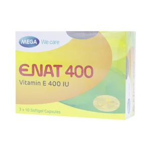 Thuốc Enat 400 MEGA We care điều trị và dự phòng tình trạng thiếu Vitamin E (3 vỉ x 10 viên)