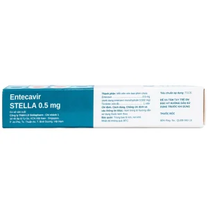 Thuốc Entecavir Stella 0.5mg điều trị viêm gan B mạn tính (3 vỉ x 10 viên)