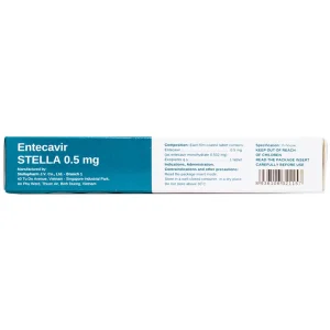 Thuốc Entecavir Stella 0.5mg điều trị viêm gan B mạn tính (3 vỉ x 10 viên)