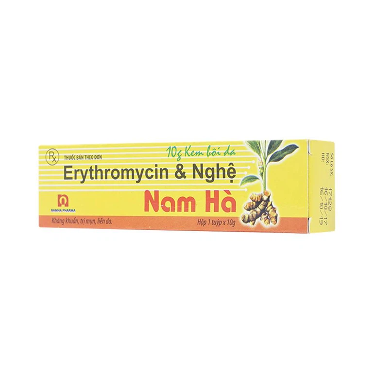Kem bôi da Erythromycin & Nghệ Nam Hà điều trị mụn nhọt, trứng cá (10g)
