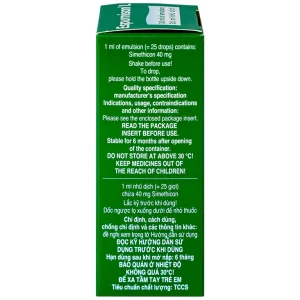 Nhũ dịch Espumisan L Menarini điều trị các triệu chứng chướng bụng, đau bụng (30ml)