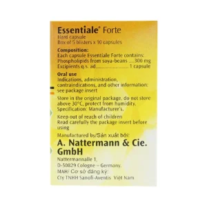 Thuốc Essentiale Forte 300mg Natterman cải thiện các triệu chứng bệnh lý gan (5 vỉ x 10 viên)