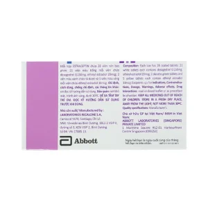 Thuốc tránh thai hằng ngày Estraceptin Abbott (1 vỉ x 28 viên)