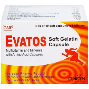 Thuốc Evatos Celogen Pharma bổ sung Vitamin, chất khoáng và một số acid amin (6 vỉ x 10 viên)