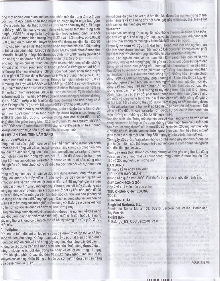 Thuốc Exforge 5mg/80mg Novartis điều trị tăng huyết áp vô căn (2 vỉ x 14 viên)