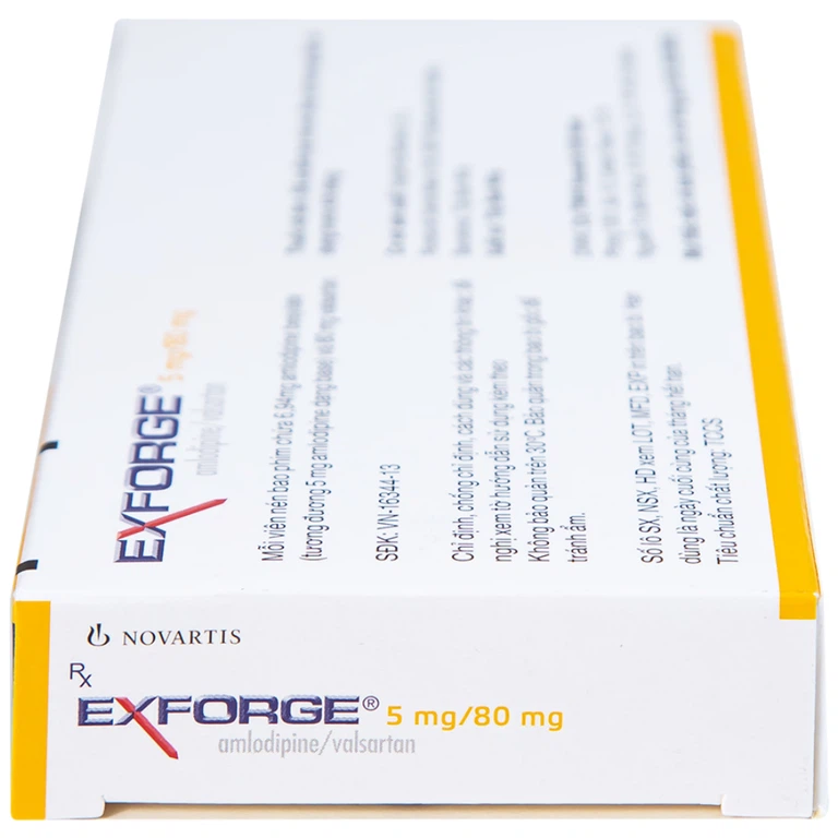 Thuốc Exforge 5mg/80mg Novartis điều trị tăng huyết áp vô căn (2 vỉ x 14 viên)