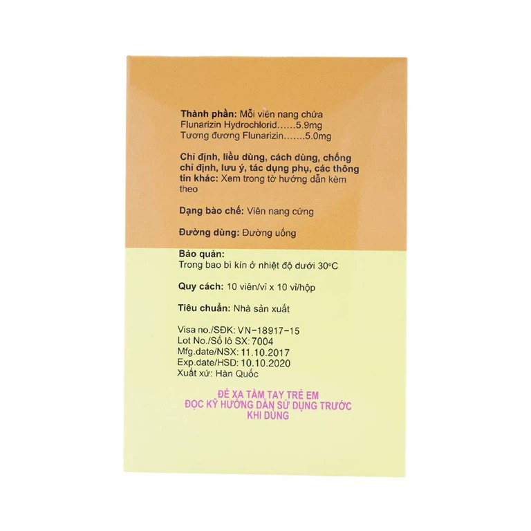 Thuốc Fagendol 5mg Hutecs điều trị dự phòng chứng đau nửa đầu (10 vỉ x 10 viên)