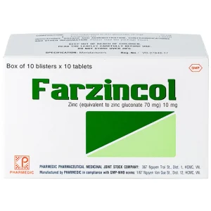 Thuốc Farzincol Pharmedic điều trị thiếu kẽm (10 vỉ x 10 viên)