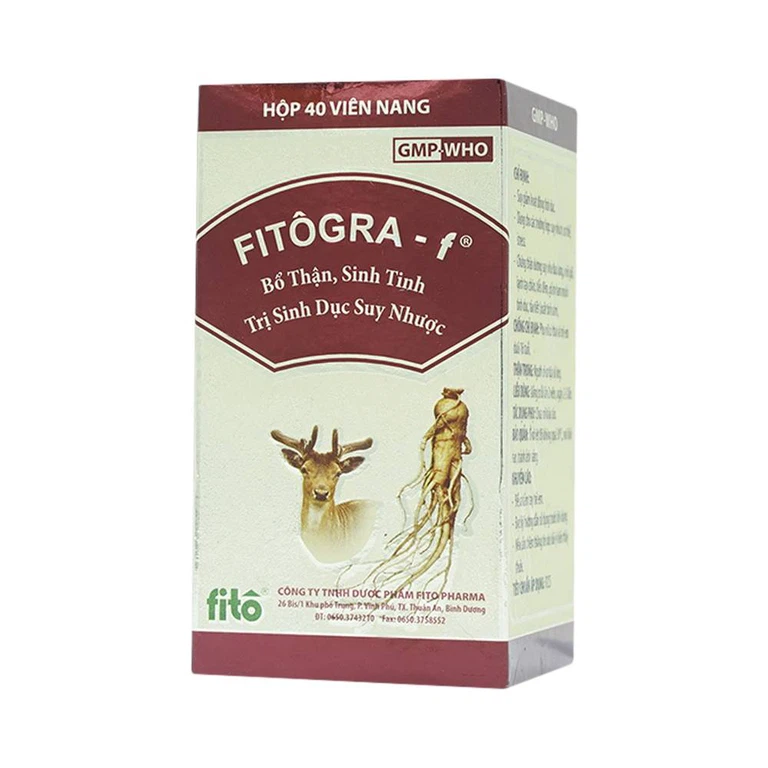 Thuốc Fitogra-f điều trị suy giảm hoạt động tình dục, suy nhược cơ thể (40 viên)