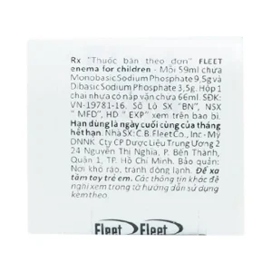 Dung dịch thụt trực tràng Fleet Enema For Children giảm chứng táo bón không thường xuyên (66ml)