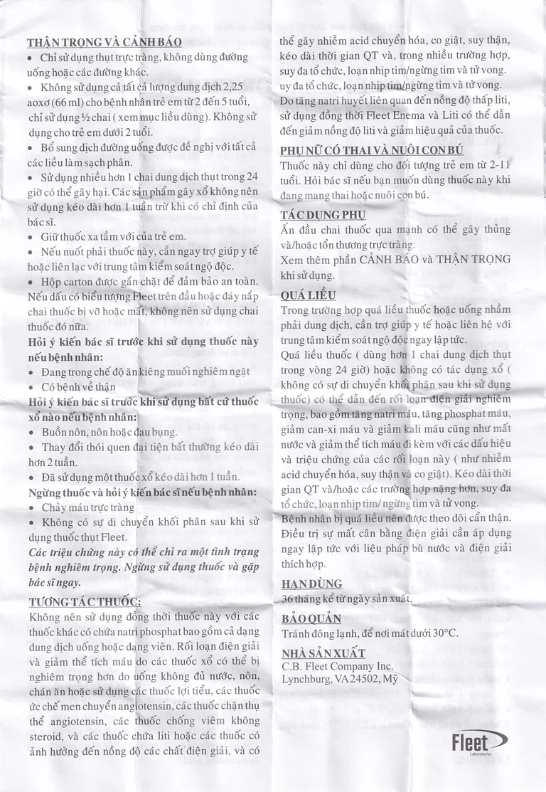 Dung dịch thụt trực tràng Fleet Enema For Children giảm chứng táo bón không thường xuyên (66ml)