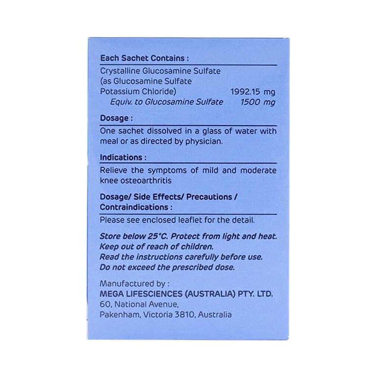 Bột pha dung dịch uống Flexsa 1500 MEGA We care giảm triệu chứng viêm khớp gối nhẹ và trung bình (30 gói)