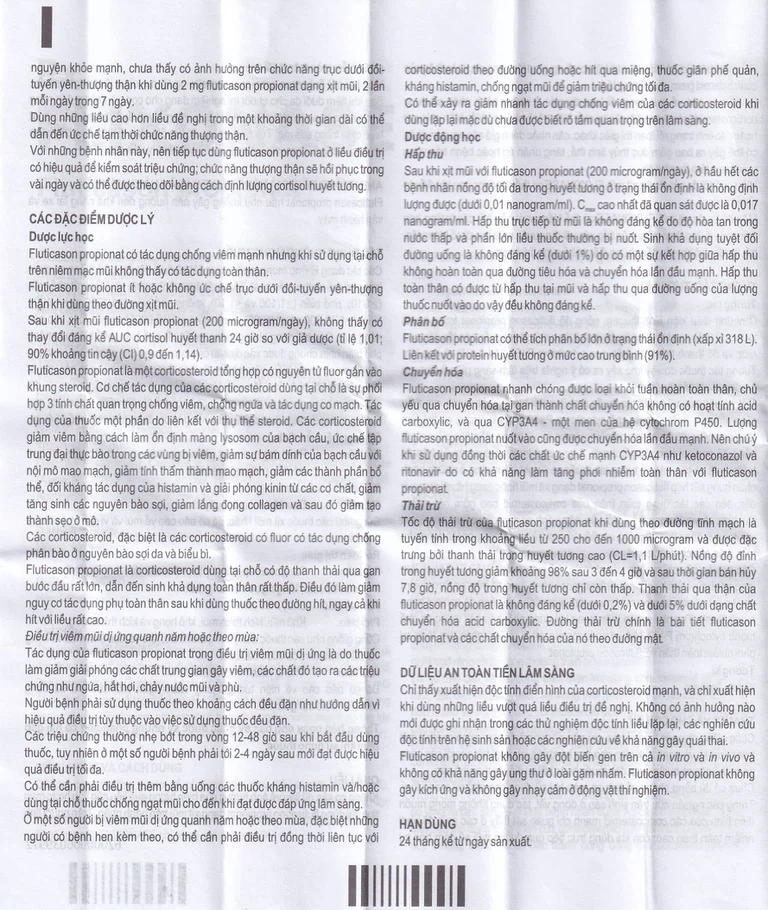 Xịt mũi Flixonase 0.05% GSK điều trị viêm mũi dị ứng (60 liều)