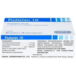 Thuốc Flutonin 10 Hasan điều trị bệnh trầm cảm (3 vỉ x 10 viên)
