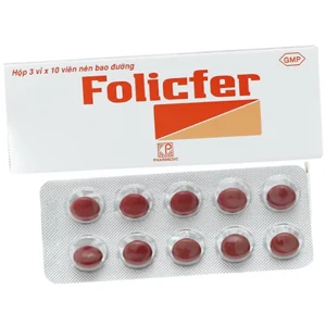 Thuốc Folicfer Pharmedic điều trị thiếu máu do thiếu sắt (3 vỉ x 10 viên)