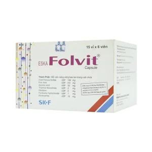 Thuốc Eskafolvit Capsule Eskayef phòng và điều trị bệnh thiếu máu do thiếu sắt (15 vỉ x 6 viên)