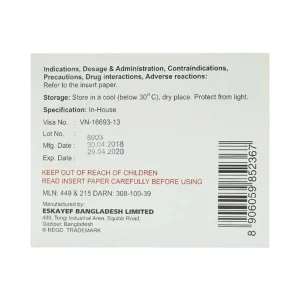 Thuốc Eskafolvit Capsule Eskayef phòng và điều trị bệnh thiếu máu do thiếu sắt (15 vỉ x 6 viên)