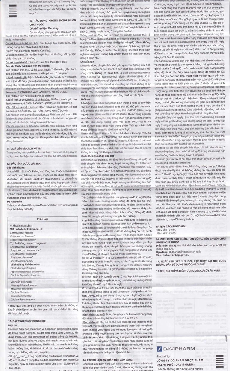 Thuốc Forlen Davipharm điều trị nhiễm trùng (2 vỉ x 10 viên)