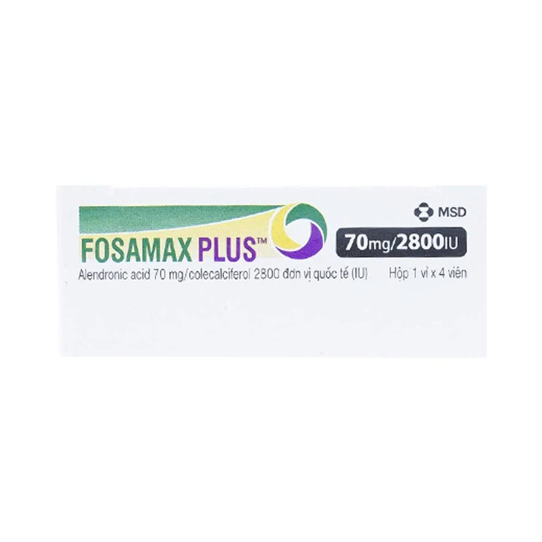 Thuốc Fosamax Plus 70mg/2800IU MSD điều trị loãng xương (1 vỉ x 4 viên)