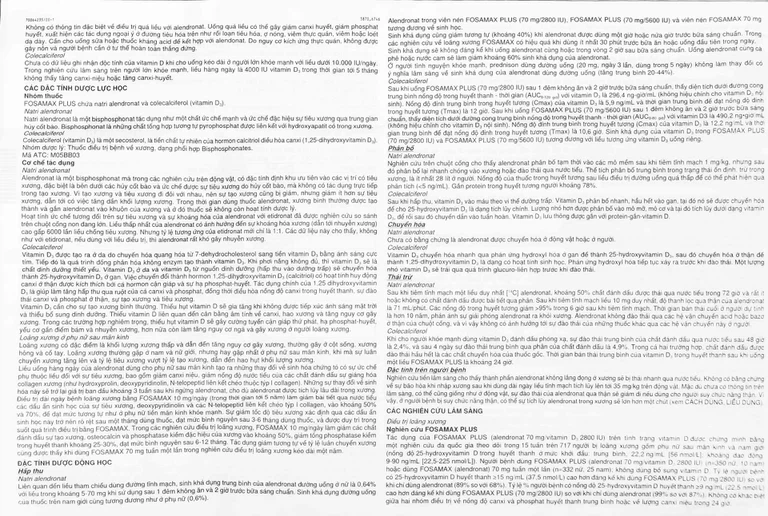 Thuốc Fosamax Plus 70mg/2800IU MSD điều trị loãng xương (1 vỉ x 4 viên)