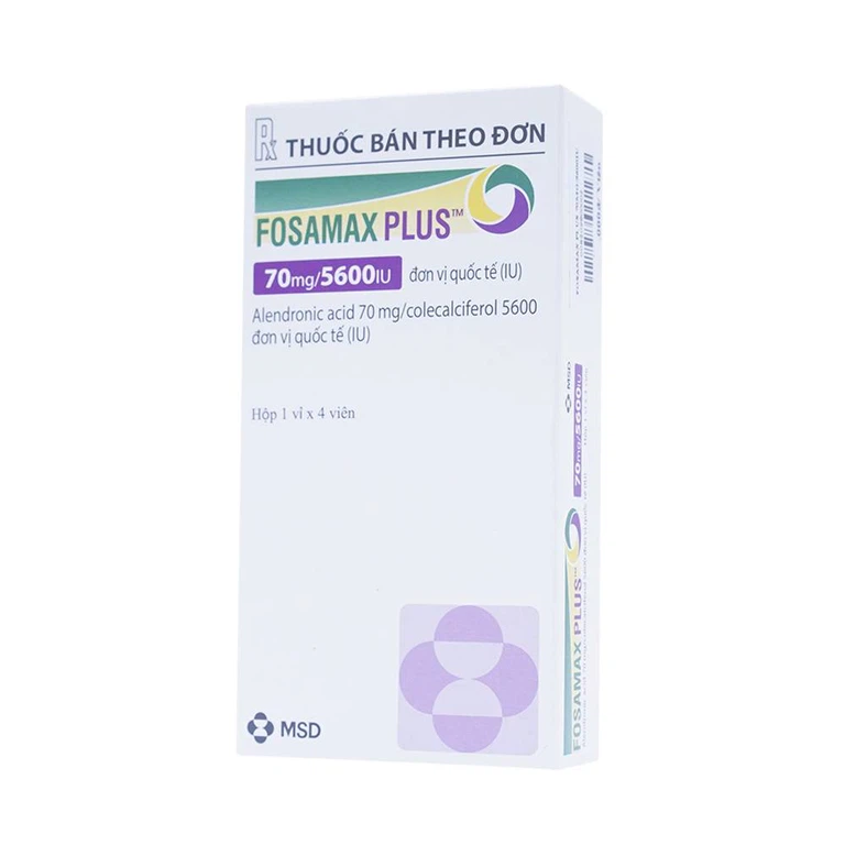 Thuốc Fosamax Plus 70mg/5600IU MSD điều trị loãng xương (1 vỉ x 4 viên)