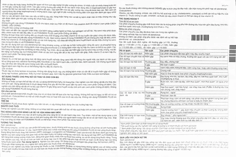 Thuốc Fosamax Plus 70mg/5600IU MSD điều trị loãng xương (1 vỉ x 4 viên)