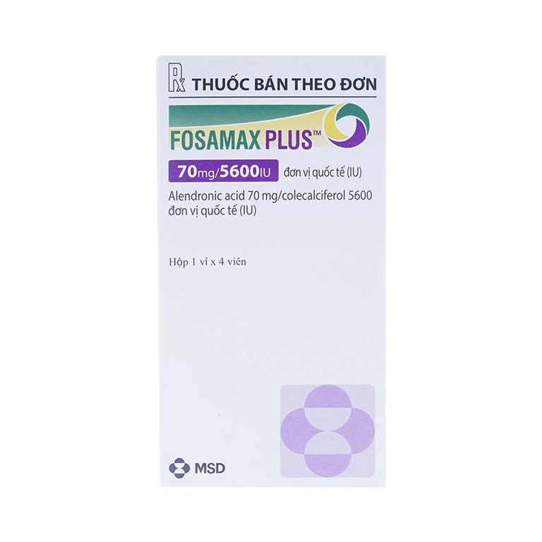 Thuốc Fosamax Plus 70mg/5600IU MSD điều trị loãng xương (1 vỉ x 4 viên)